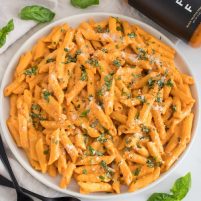 Penne with Four Cheese Pomodoro | Truff Hot Sauce