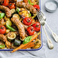 Wiltshire | WInter Vegetable & Sausage Tray Bake