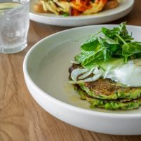 Pea and Zucchini Fritters | Bloom at Mosman