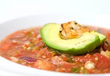 Summer Gazpacho with Prawns, Avocado & Basil recipe by Chef Tom Walton Summer Gazpacho