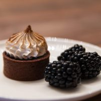 Chocolate Cherry Tart with Coffee Italian Meringue | Winnings, La Marzocco