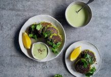 Fritter Fantastic: Broccoli, zucchini & haloumi with whipped herbed tahini Broccoli, Zucchini & Haloumi Fritters