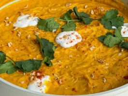Curried carrot noodle soup to warm your soul. Curried Carrot Soup Recipe