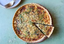 Greens on Lock: Chef Tom Walton’s Feta Quiche with oat pastry Greens & Feta Quiche