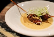 Reese’s peanut butter Chicken Satay Spiedini recipe by Lana Executive Chef, Alex Wong Reese's Chicken Satay Spiedini